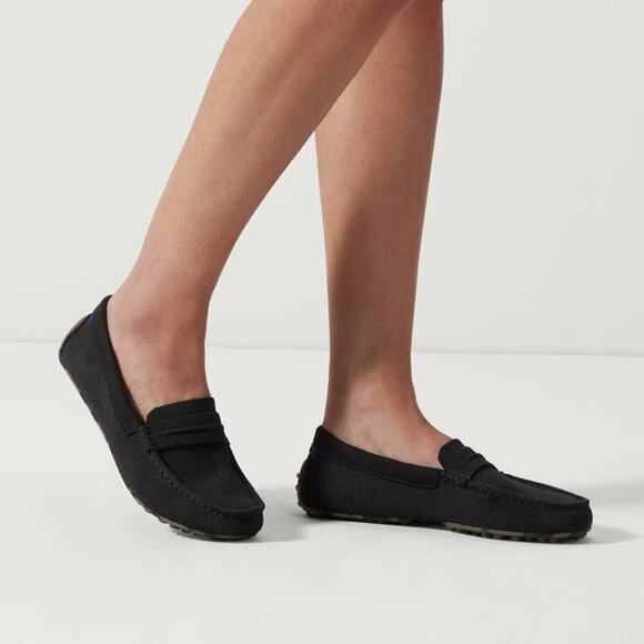 Rothy's The Driver Loafer Slip-On Lightweight Black Size W7.5 NWOB